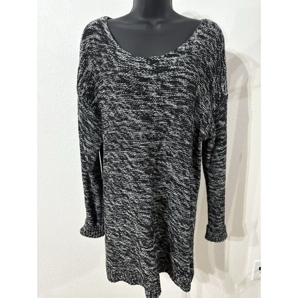 Gap Tunic Long Sleeve Sweater Women XL Black White Blended Color Knit - Picture 1 of 8